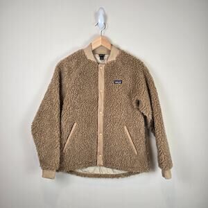 Patagonia Retro-X Bomber Jacket Size XL/14 Grayling Brown Snaps Pockets Coat